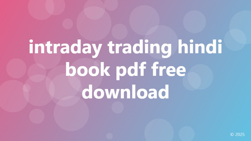 intraday trading hindi book pdf free download