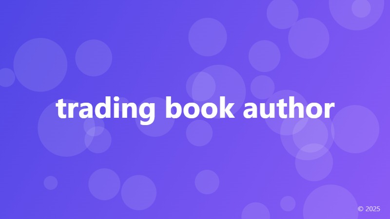 trading book author