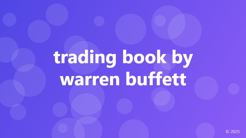 trading book by warren buffett