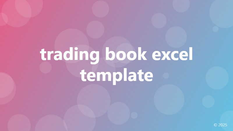 trading book excel template