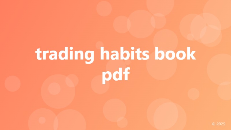 trading habits book pdf